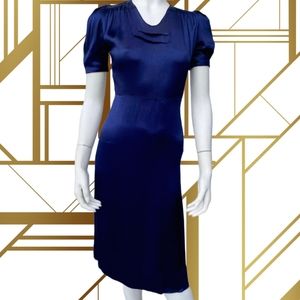 Vintage 1940s charmeuse satin vixen dress